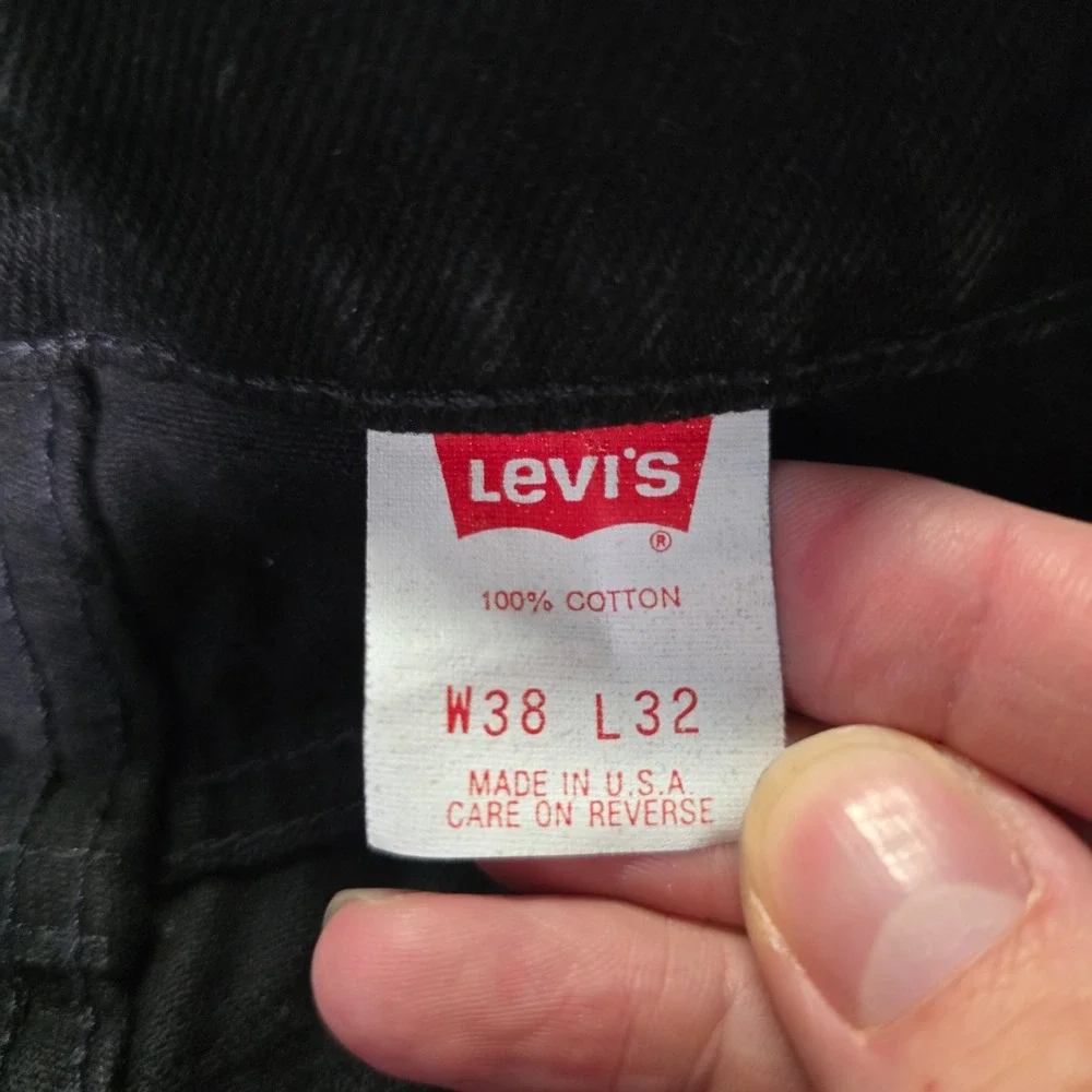 Levi's Mens 38x32 505 Jeans Black Orange Tab Made in USA Vintage Straight Leg
